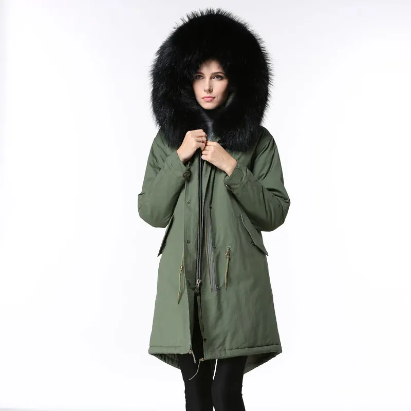 Модные весенние пальто унисекс с капюшоном из натурального хлопка мехом енота