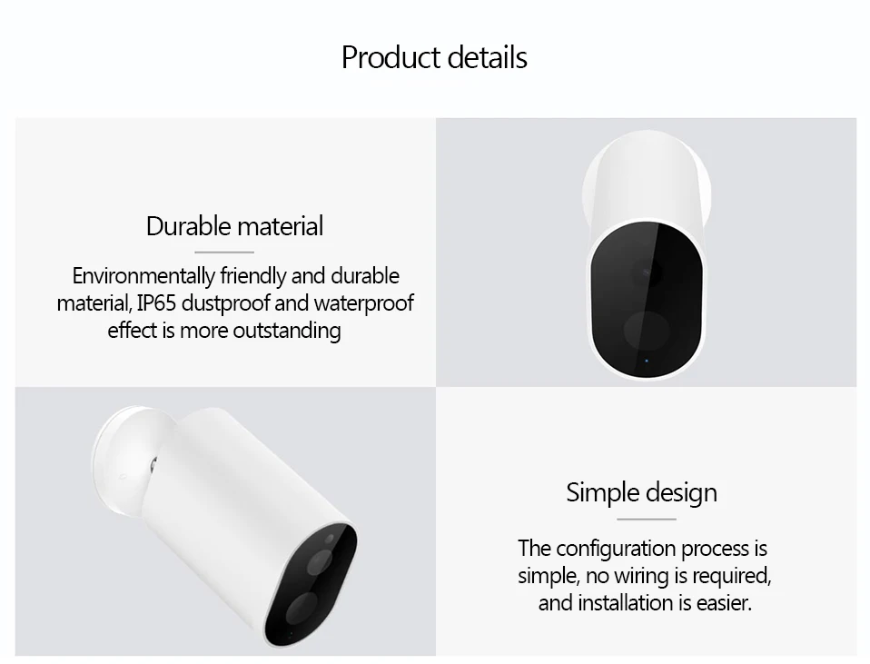 Xiaomi Mijia смарт-камера батарея шлюз CMSXJ11A 1080P 120 градусов F2.6 AI Humanoid обнаружения IP Беспроводная камера s Cam
