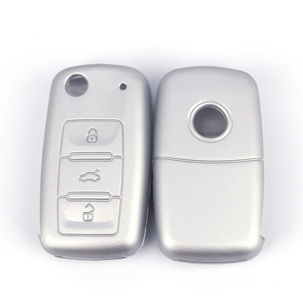 2018 3 Buttons Silicone Car Key Cover Case For Golf Bora Jetta POLO Passat Skoda Superb Octavia Fabia SEAT Ibiza Leon | Автомобили и