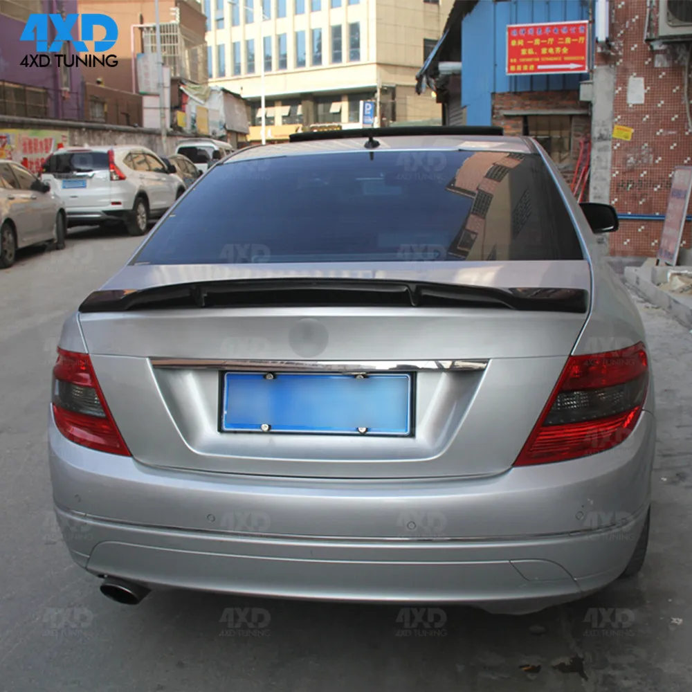 W204 Седан углеродное волокно задний спойлер R стиль для Mercedes C220 C200 C250 C260 Багажник