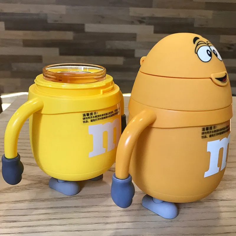 Оригинальная стеклянная бутылка M& M 250 мл, креативная мультяшная детская Термокружка M Beans, кружка для путешествий, термобутылка