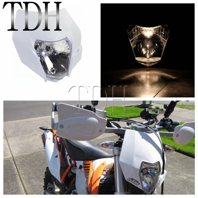 Белые фары для мотокросса обтекатель эндуро двойной спортивный Байк внедорожный