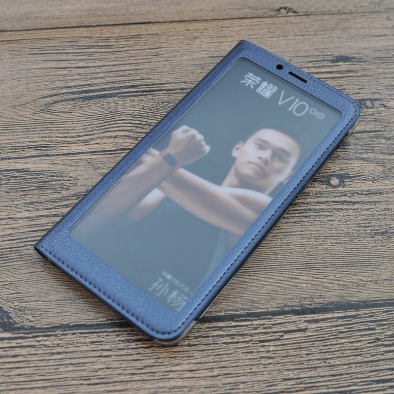 Чехол для honor 10 с сенсорным окошком fullview роскошный флип-чехол из искусственной