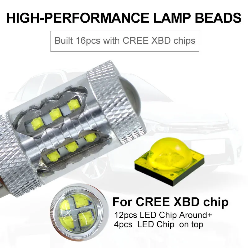 2x Янтарный Желтый Белый 80 Вт Canbus PW24W PWY24W светодиодный фонарь для Audi A3 A4 A5 Q3 VW MK7 Golf CC