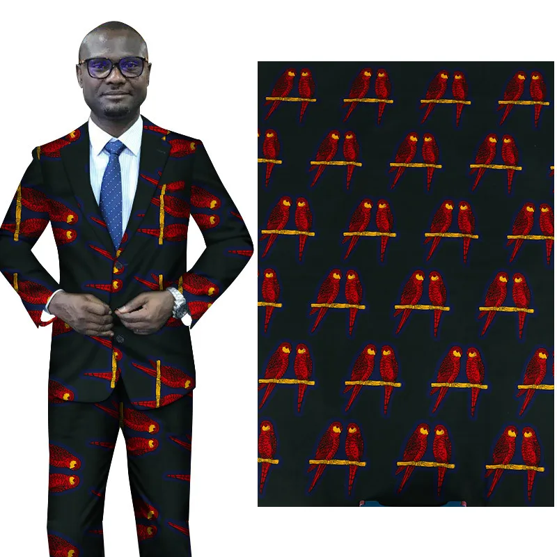black red bird! 100* 60 Density African Garment Fabrics Garment Fabrics Direct Supply ankara fabric african real wax print