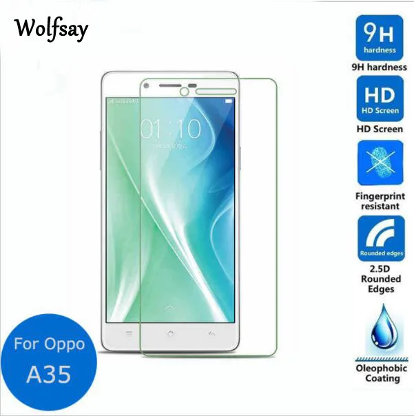 Wolfsay 2 шт для стекла OPPO F1 A35 защита экрана закаленное стекло стеклянная Защитная