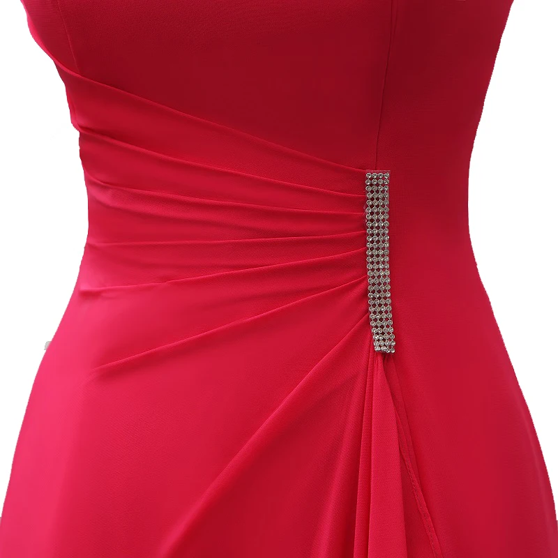 Реальные фотографии Новое поступление длинных вечерних платьев 2021 фуксия шифон