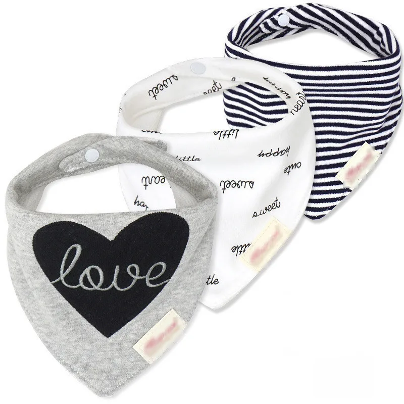 3 шт./лот, детские нагрудники, бандана, хлопок, высокое качество, Babadores Para Bebe, слюнявчик для младенцев, полотенце для мальчиков и девочек