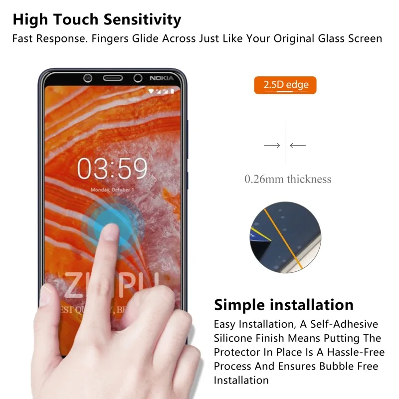 Закаленное стекло для Nokia 3 1 Plus 5 6 Защитное экрана 9H закаленное X6 X5 защитная