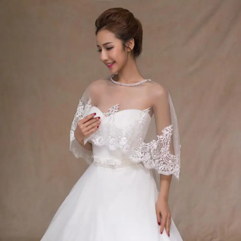 Накидка Casamento летний кружевной свадебный Тюль болеро шали белый/красный