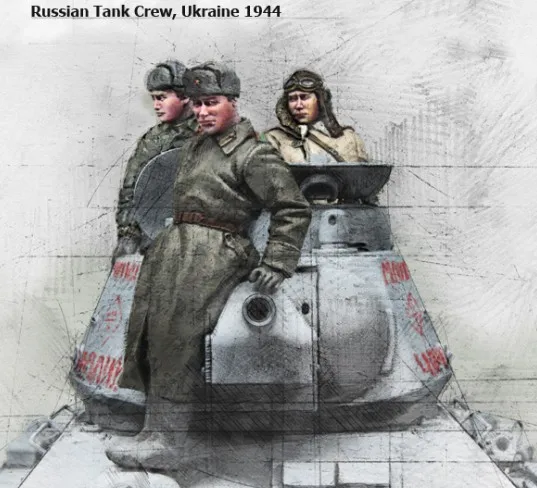 1/35 масштаб WW2 советский Танк солдат 3 человека 1944 Вторая мировая война
