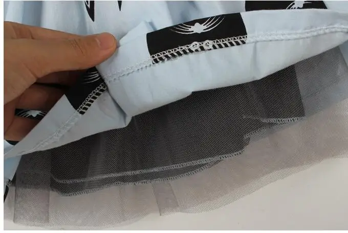 5 шт./лот юбка для маленьких девочек детская одежда синие юбки с принтом кота От 2