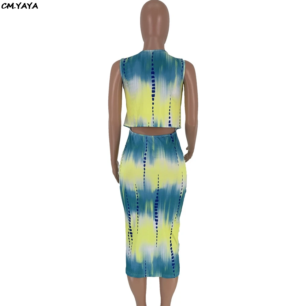 2019 women new summer tie dye galaxy print o-neck sleeveless cut out waist bodycon midi knee length dress vestidos GLDN8254 | Женская