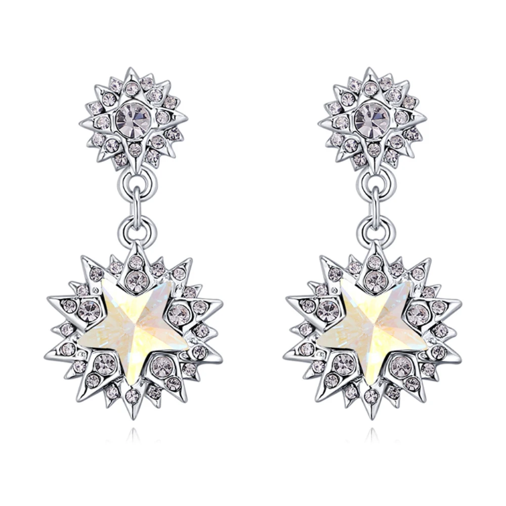 2018 new charming star stud earrings with crystal from swarovski and silver pin for Christmas gift wholesale joyas | Украшения и