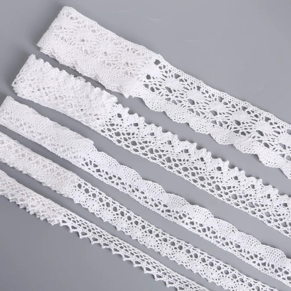 10 ярдов хлопковая кружевная отделка 5 размеров|cotton crochet lace|cotton lacelace ribbon white |