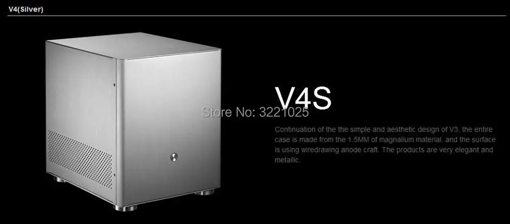 Jonsbo V4 серебристый алюминиевый мини ITX MATX чехол для компьютера USB3.0 игровой маленький корпус V4B черный HTPC ITX поддержка 3,5 ''HDD