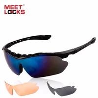 meetlocks sports sunglasses with anti fog lens bike sunglasses with 3 colors uv 400 lenses for outdoor sport fishing driving