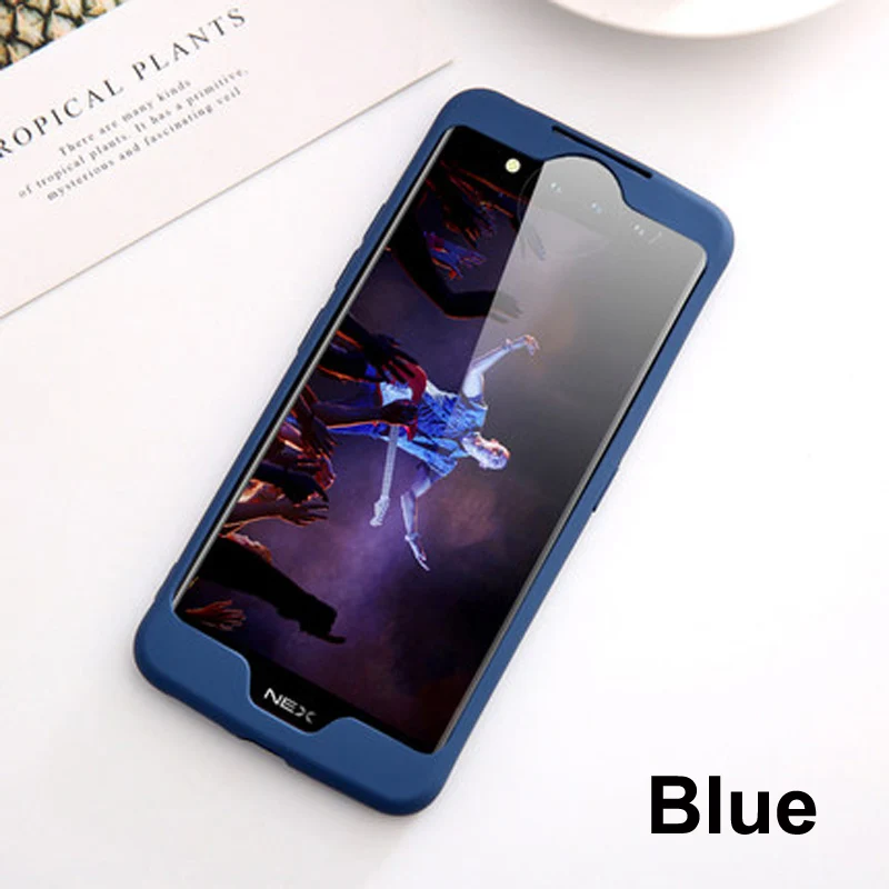 NEX2 из силикона Крышка для VIVO NEX 2 Чехол 6,39 ''анти-шок контрастный дизайн задняя крышка 2-экран для VIVO Nex 2 Nex2 крышка - Цвет: Синий