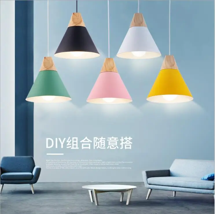 Современная столовая Крытая спальня Красочные подвесные светильники освещение