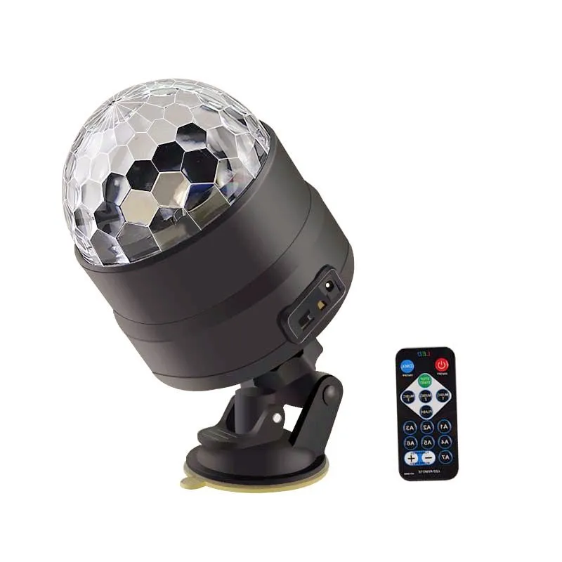 DC 5 в USB управление звуком LED RGB кристалл магический вращающийся шар сценический