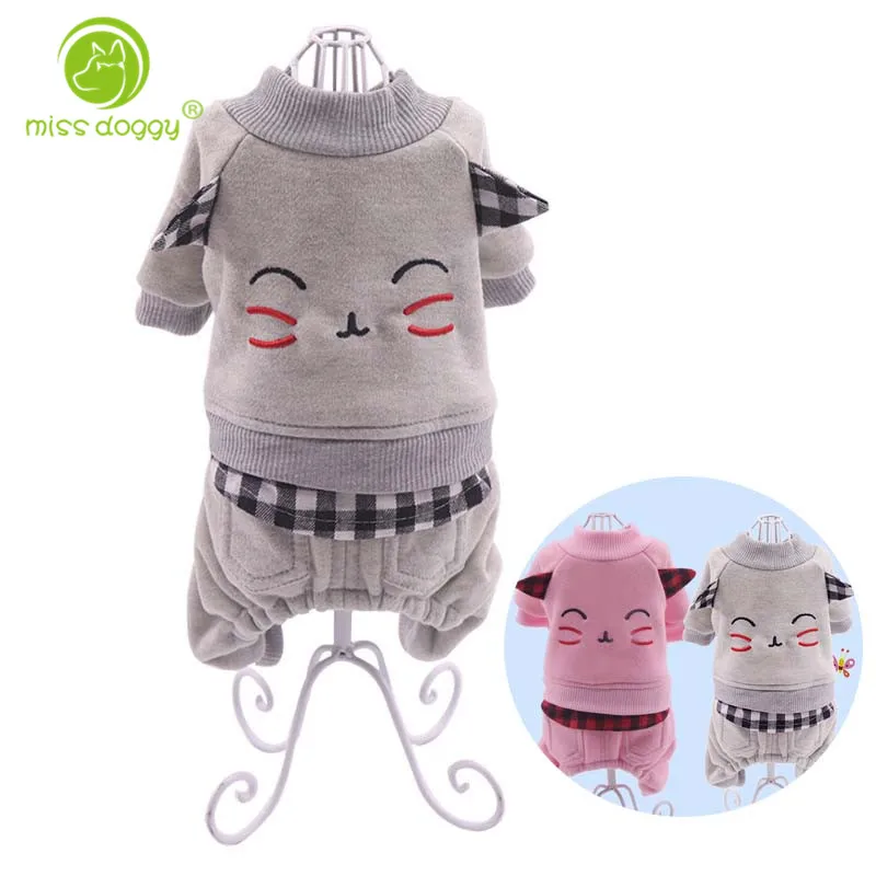 Комбинезоны для собак с 3D рисунком котенка хлопковые пижамы одежда маленьких
