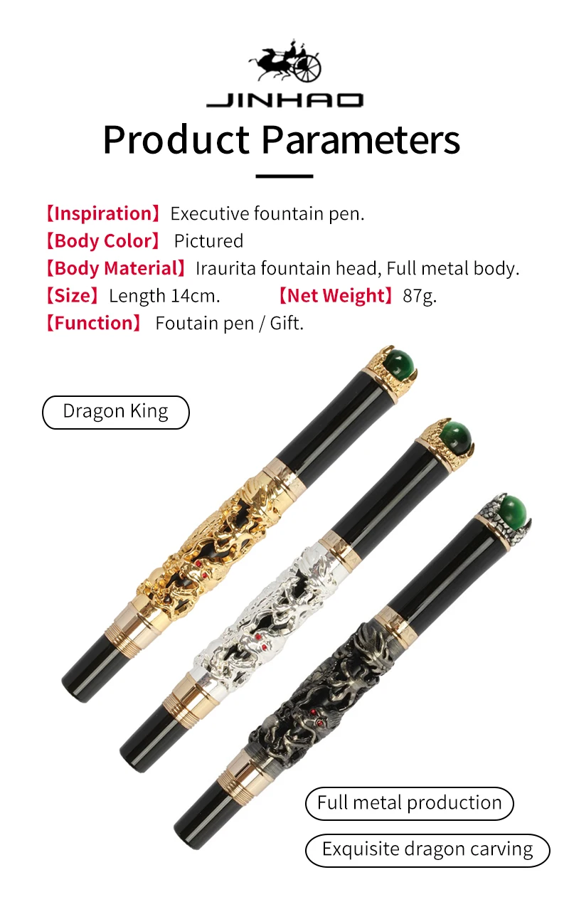 Jinhao Dragon авторучка ручка высокого качества Pluma Stylo Plume Caneta Tinteiro Pluma FuenteTitanium Dolma Kalem советы Коллекция подарков