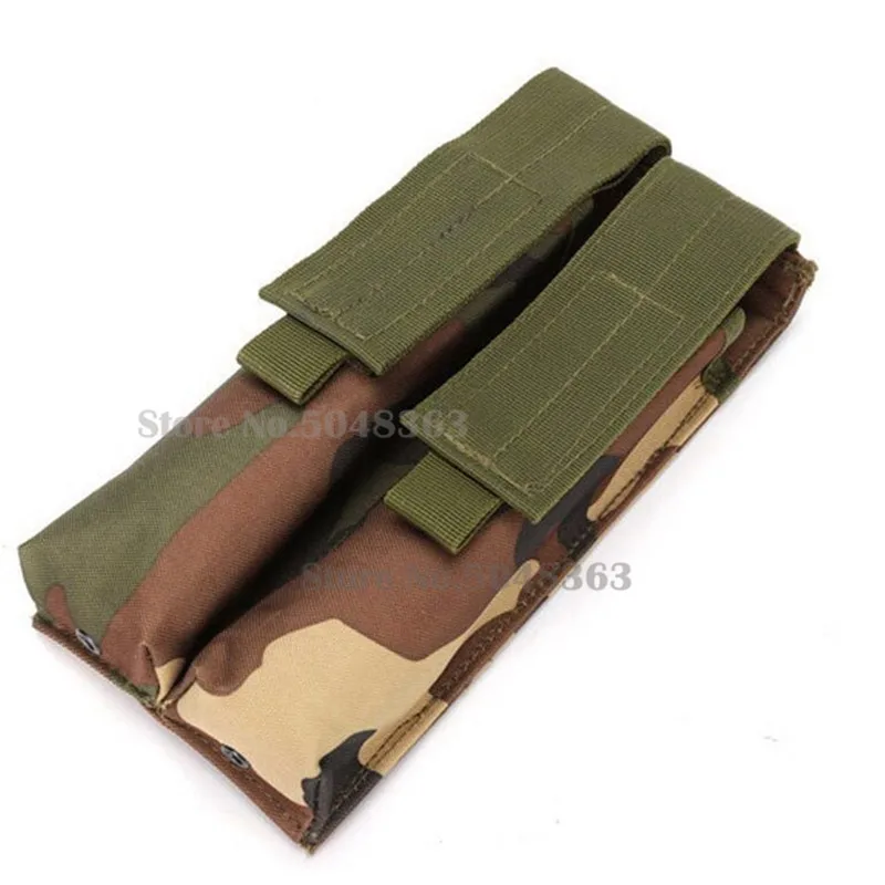 Woodland Открытый тактический MOLLE P90 подсумок для журналов двойной стек сумка для амуниции Mag ящик для принадлежностей - Цвет: Woodland