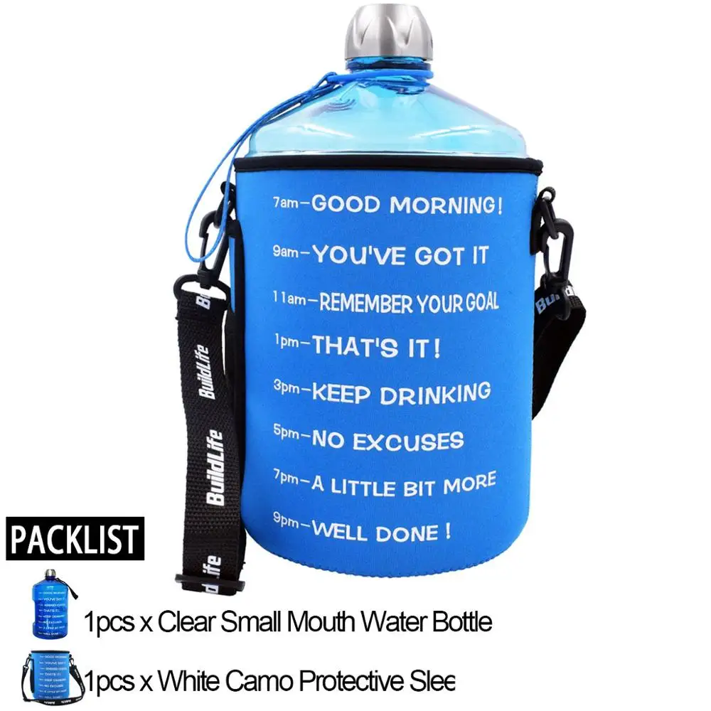 Small Mouth with Bag Quifit 2.2L 2.5L 3.78L сумка пакет рукав чехол Перевозчик с плечевым ремнем для галлонов спорта бутылки воды питьевой кувшин Тренажерный зал Спорт - Цвет: Small Mouth with Bag