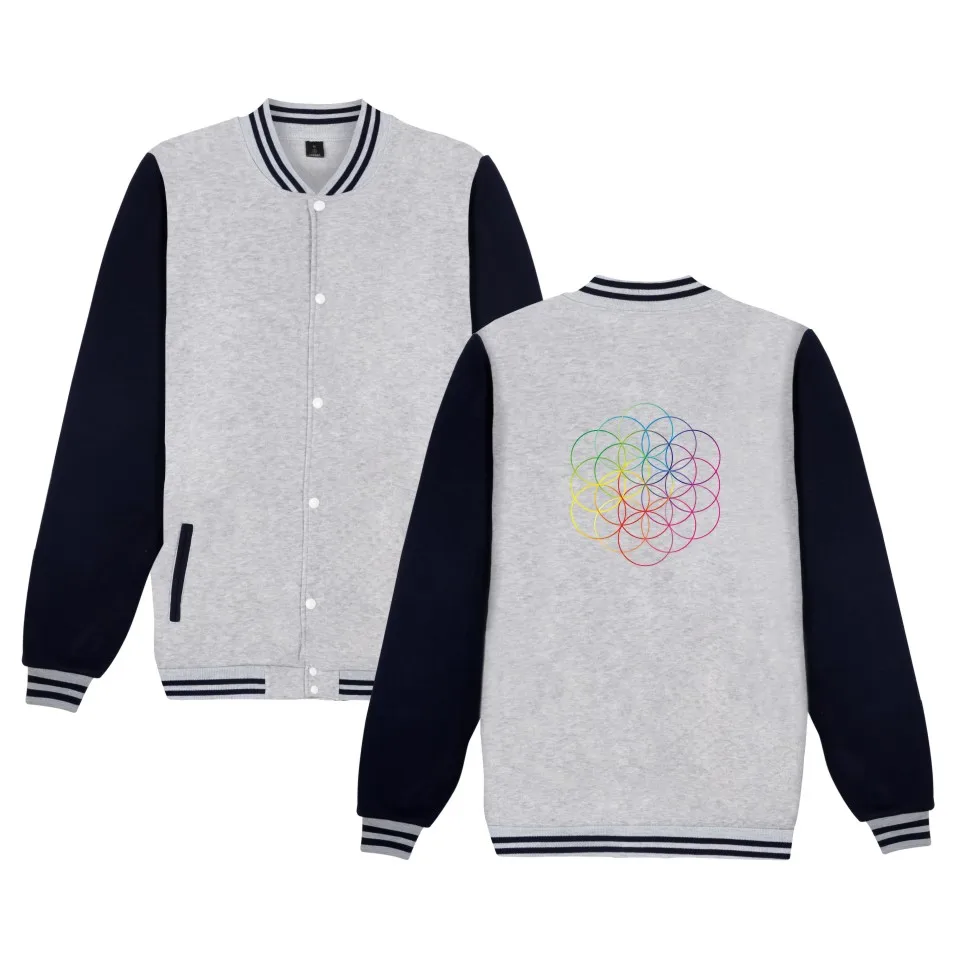 

Music Band Coldplay baseball jacket fashion style hoodies men hip hop streetwear Coldplay Jacket 4XL plus size