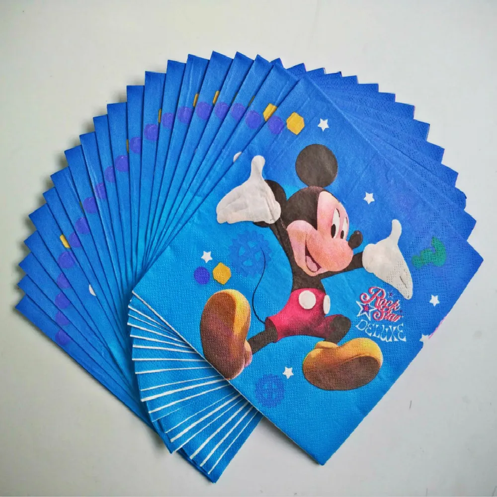 Disney 100 PCS с днем рождения с Микки Маусом одноразовые баннер украшение стола для вечеринки комплекты бумага бэби Шауэр для мальчика расходные материалы
