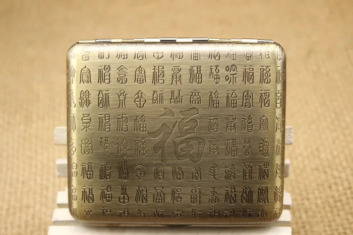 5pcs/lot Boutique Stainless Steel Cigarette Box holder Chinese style metal cigarette case storage pocket Carry 20 Cigarettes | Дом и сад