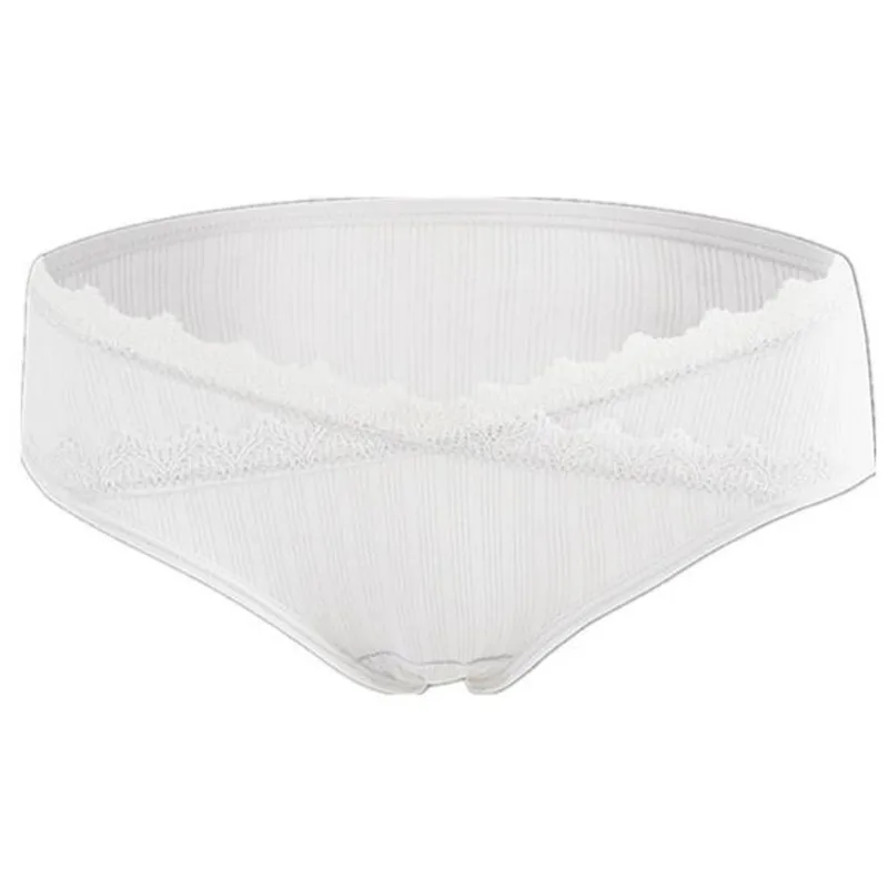 3 шт./компл. Нижнее Белье для беременных женщин с низкой талией 100% хлопок v-кружево