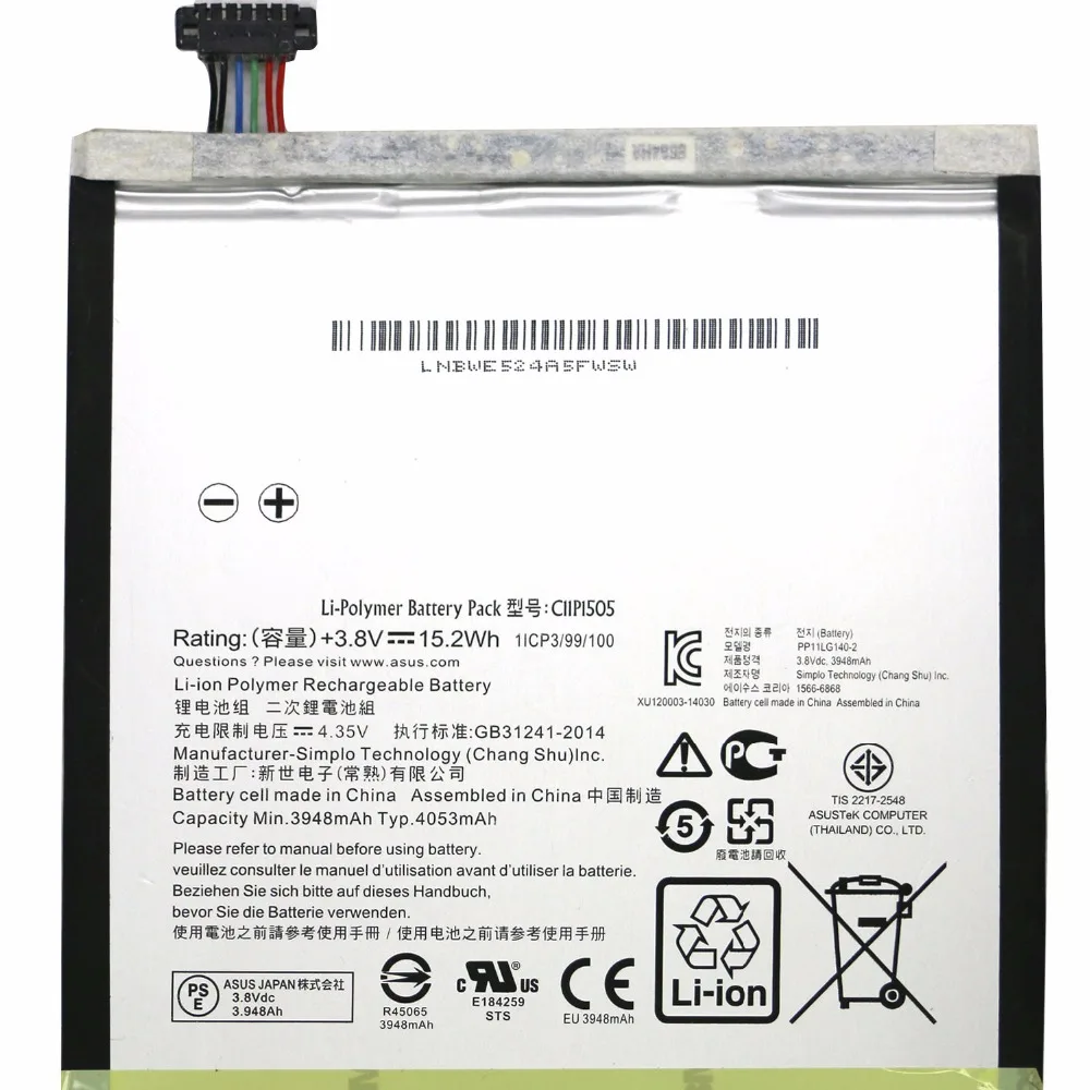 3 8 V 15.2Wh 3948mAh c11p1505для Asus ZenPad 0 Z380KL P024 Z380C P022 Z380CX планшетный Аккумулятор для