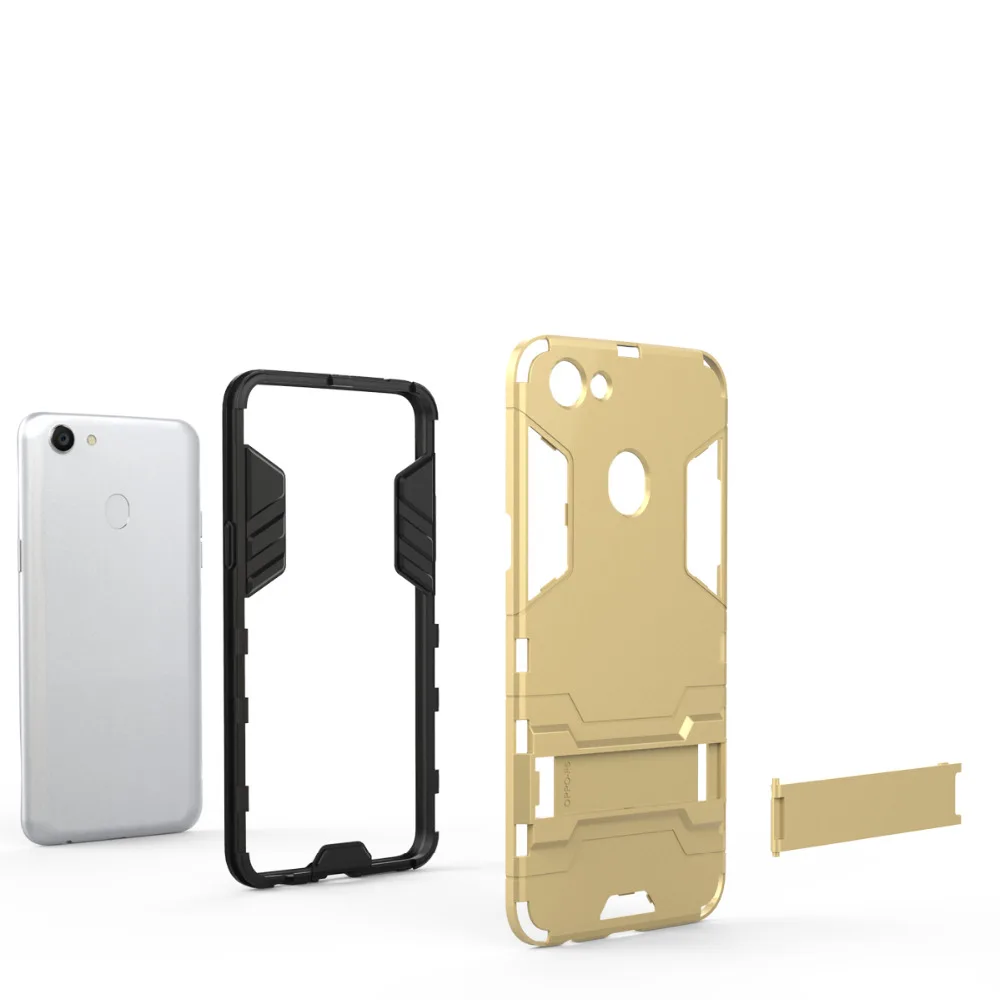 Железный человек Hybird Броня чехол для OPPO F5 A73 подставка Жесткий ПК Мягкий силикон