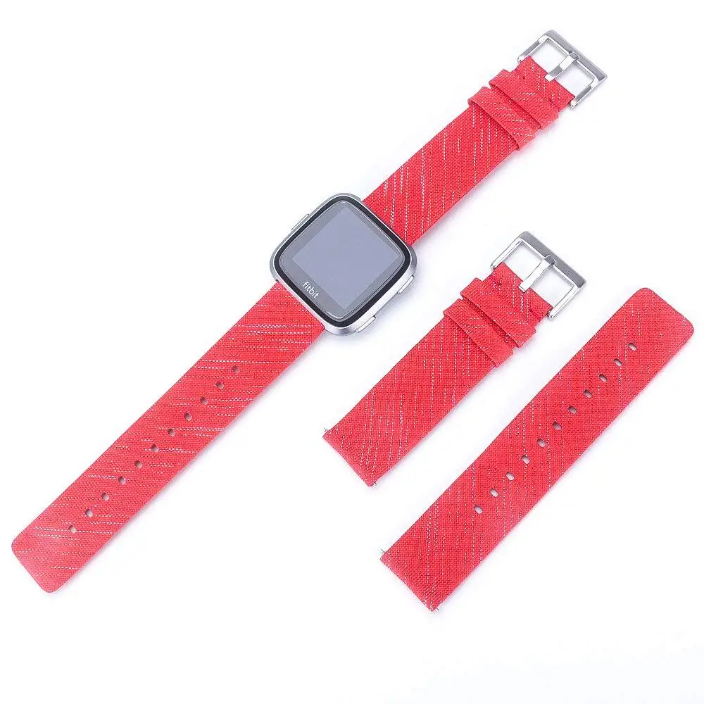 TORQUILA тканый нейлоновый ремешок для Fitbit Versa Смарт-часы Регулируемый тканевый дышащий быстросъемный Браслет замена