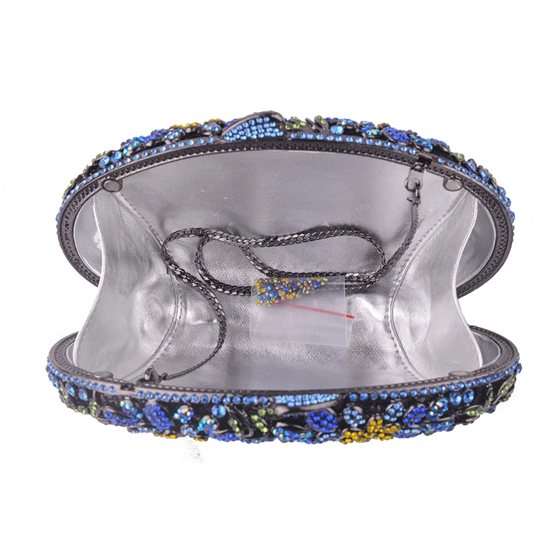 

Luxury Blue Crystal Clutch Women Yellow Diamond Ladies Evening Black Bag Fashion Party Female Chain Messenger Handbags And Purse