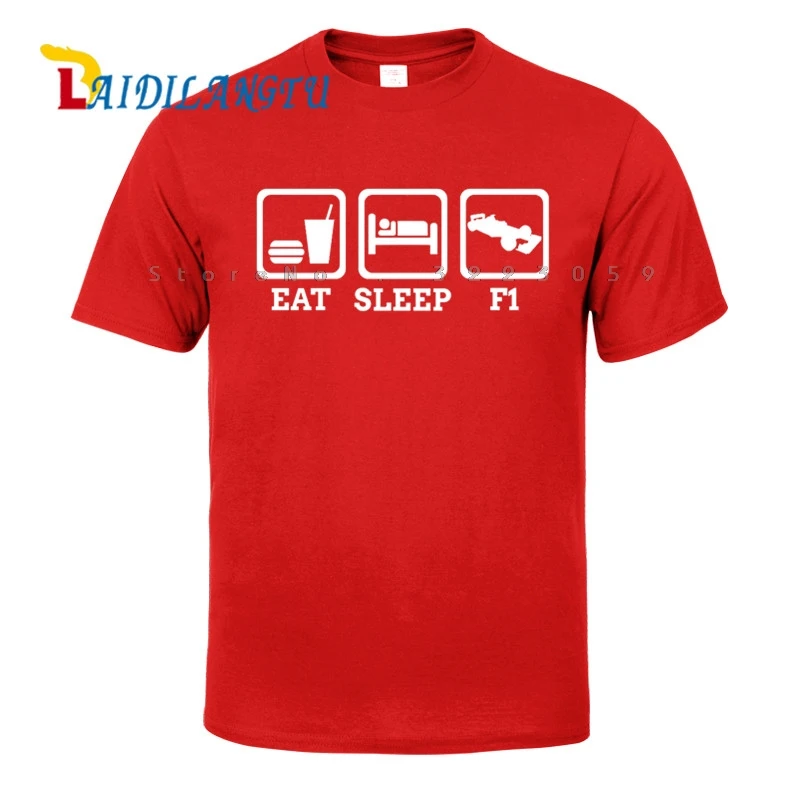 Мужская футболка EAT SLEEP WATCH F1 Car Formula One Grand Prix с коротким рукавом и круглым вырезом