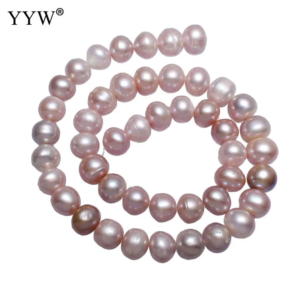 

Бусины Из Натурального пресноводного жемчуга для выращенного картофеля, фиолетовые, 10-11 мм, Приблизительно 0,8 мм, продаются на нитке около 15,...