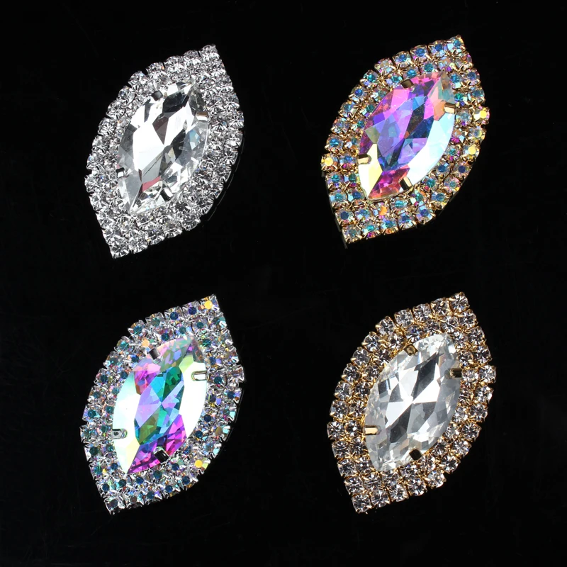 2 шт. Бесплатная доставка! Высокое качество пришить стразы лошадиный глаз с