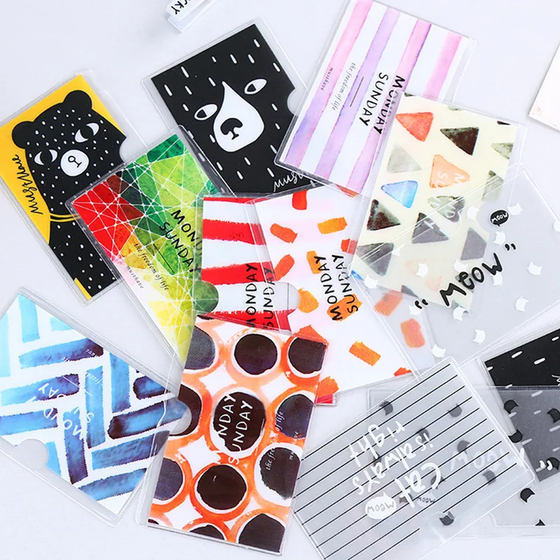 Мультяшный пластиковый полупрозрачный чехол для карт с изображением животных