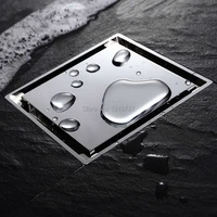 bagnolux luxuriy design deodorization modern style brass 100mmx100mm square anti odor shower floor drain with tile insert grate