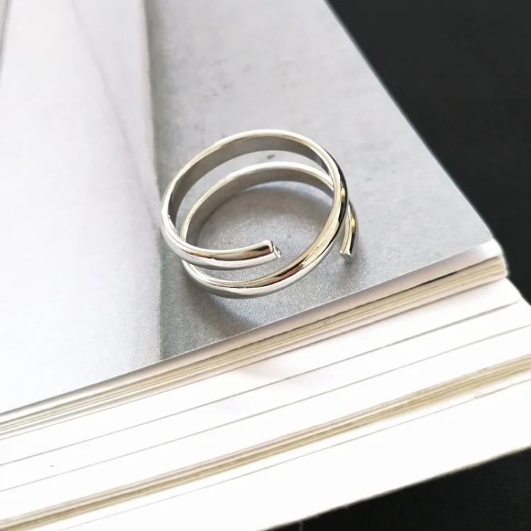 Минималистичные серебряные золотые кольца в форме спирали для женщин простое