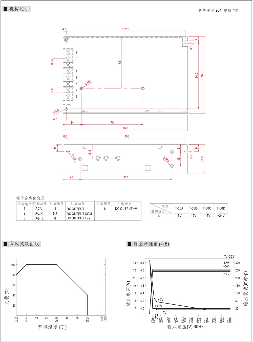DIANQI T-50C 5V 15 V-15 V тройной выход источника питания T-50A 5V 12 V-5 V преобразователь переменного тока в постоянный T-50B 5V 12 V-12 V преобразователь переменного тока в постоянный, T-50D 5В 12В 24В V