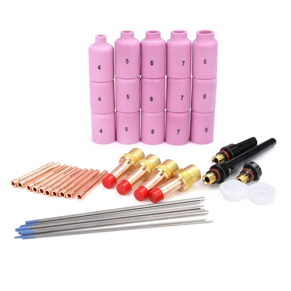 SHGO 46pcs TIG КИТ газовой линзы для WP 17 18 26 WL20 фонарь аксессуары запасные части