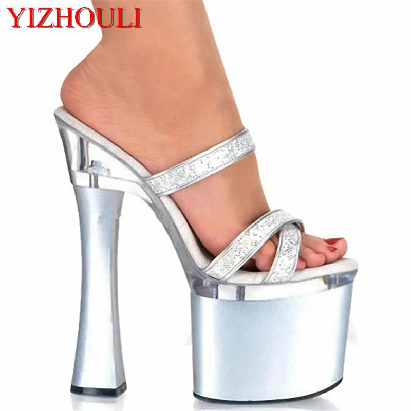 

Fashion Sexy Open Toe Shoe 18cm Sexy High-Heeled Slippers Performance Summer Shoes Exotic Dancer Shoes