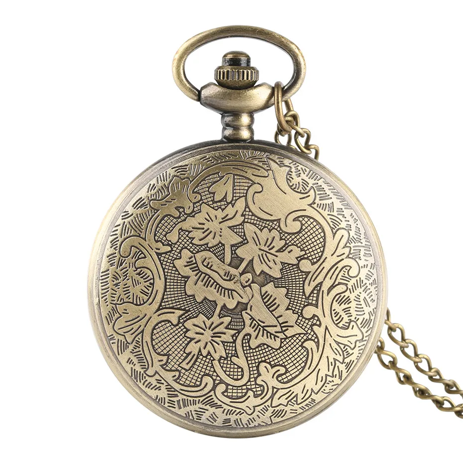 Бронзовый Череп карманные часы ожерелье Кварцевые на цепочке мужские ожерелья