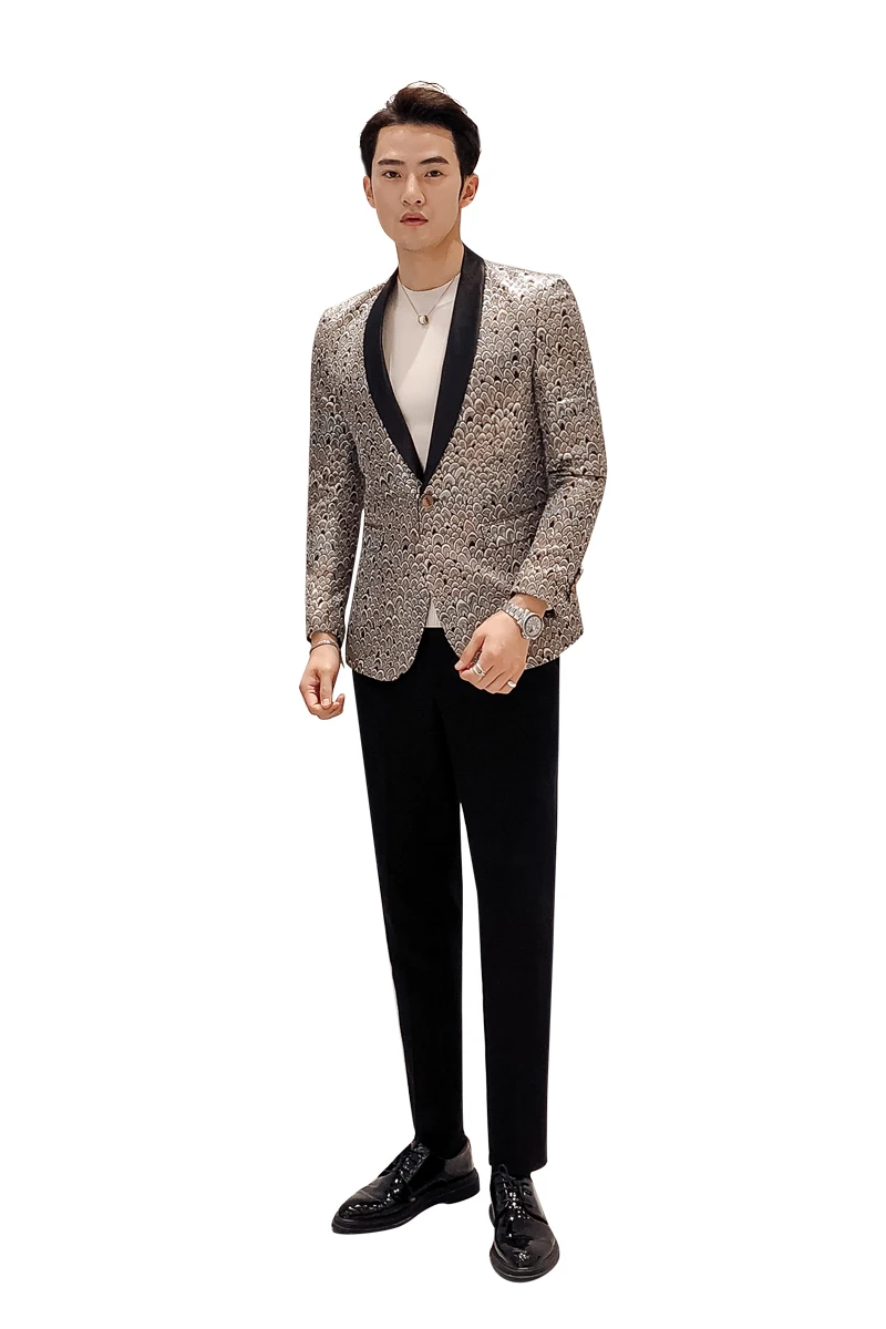 5XL роскошные пиджаки Masculino Slim Fit Сценические костюмы для певцов плюс Размеры