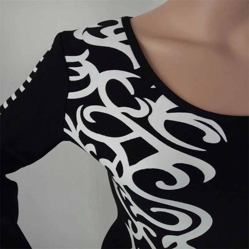 2016 новое поступление осенние модные сексуальный черный белый Bodycon с круглым