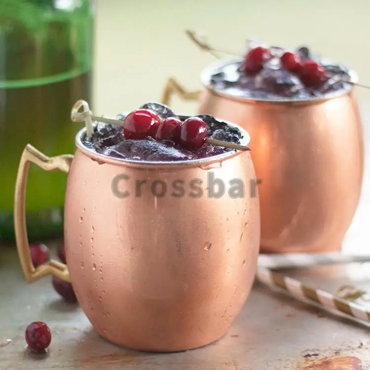 Оптовая продажа гладкая Московская мюла кружка-барабан медная пивная чашка