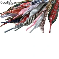 120cm47 long of flat fashion checkered ribbon shoelaces british style plaid shoe laces 2 5cm 1 inch wide